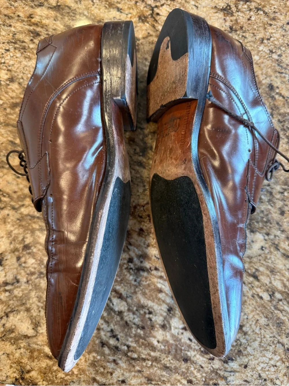 Johnston & Murphy Brown Leather Lace-Up Oxfords
